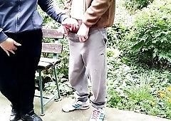 Nice-Looking obese stranger helped me cum on her jeans