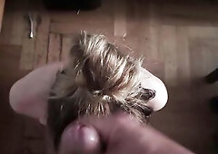 Pliant mother I'd like to fuck Wife Sucking Weenie Coarse Face Screwed Throated Deepthating large rod on her knees eye contact jerking large dong