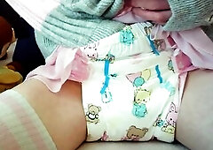 TCD Kiara, Femboy Masturbation in Cute Babygirl Diaper.