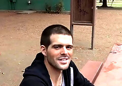 Str8Chaser.com: American Travis Jordan POV handjob public sex