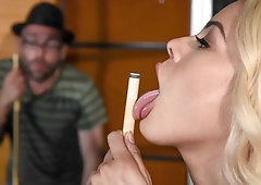 Sensual busty goddess Luna Star screwed in the doggy style pose