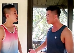 Asian twink enjoys big cock blowjobs and rectal fun