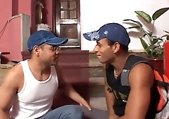 Couple Of Latin Dudes Emanoel Blay And Juan Carlos Enjoy Having A Bit Of Navy Cake After Models Shooting Tryouts