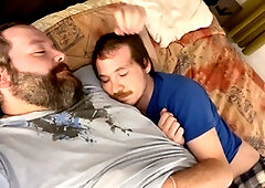 Submissive slut, cuddling, underwear