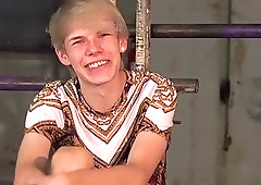 Big dicked master ties up twink before fucking him in ass