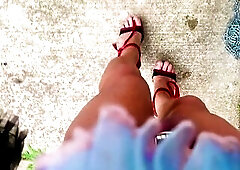 sissy kept outside to piddle in its outdoor piggy crap-house cutie Scarlett ebony