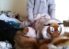 Fur, plushie and hoodie play