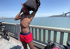 Nude bike rail in San Francisco! disrobing outside for everyone to watch