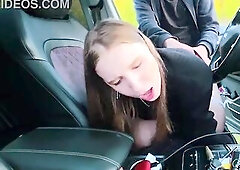 Car Bitch Sucks & Gets Banged After Catching a Public Jerk - POV