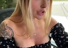 Tattooed Blonde Teases Nude