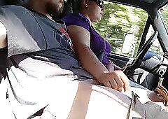 On the road hand job