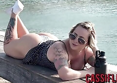 Hot big-dicked black guy fucked my ass and pussy in the back seat of the car driving along the coast - Complete on Cassiflix.