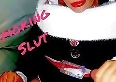 TsMia smoking and stroking CdChloe's Big clit