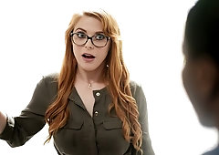 Redhead goddess with big tits Penny Pax likes his big black dick