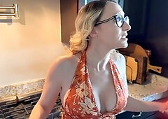 Glasses, beautiful-face, hand job