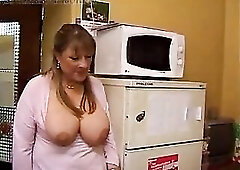 2 husky matures pounded in a three-some and getting their throat filled with his cum.