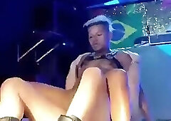 Caught in the dark at a nightclub having sex.