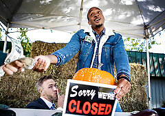 Classy men turn yard sale into crazy anal gay orgy