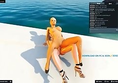 futa fucks girl in outdoor 3d fuck