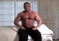 Evgeni Mishin Stripping Down To White Briefs, Oiling Himself Up, Flexing and Posing