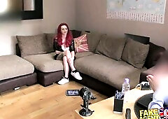 FakeAgentUK Teen Redhead with biggest titties gets a fine hard banging