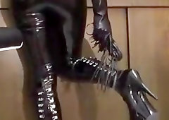 Mistress in latex invites you for some sissy BDSM training