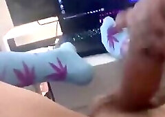 Big dick cums in front of computer