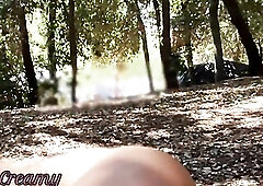 Public undressed exhibition in the park in the hammock My teacher masturbates my large dong until I cum in front of strangers walking near us Real Fre