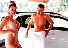 Good-looking busty mademoiselle Alexis Crystal is enjoying hard sex