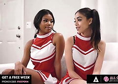 Harmony Wonder And Nia Nacci In Two Cute Cheerleaders Fuck Together After Massage