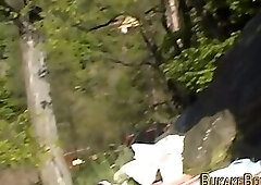 Barebacked twink sucks lovers cock