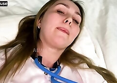 A nurse in a intimate clinic couldn't refuse a rich client who decided to bang her in the booty. That babe asked him not to do this, told that th