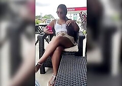 Hawt Latin chick gets drilled in public by her lover
