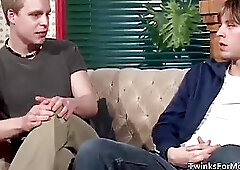 Sexy twinks having hardcore gay sex for cold hard cash