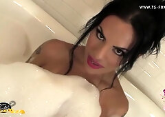 A Bubbly Tub for TRANSSEXUAL Foxxy After Some Gonzo Filthy Rectal Lovemaking