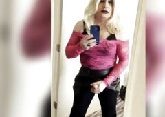 After a day of dressing and exploring the town, I'm back in my hotel room in a sexually excited mood.