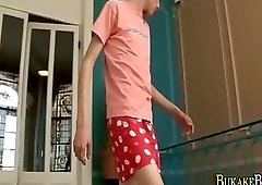 Facialized teen twink