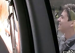 19yo str8 blindfolded and sucked by gay twink in the van