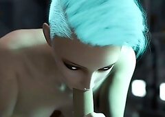 Nexus-3 Best sex with female android in sci-fi corridor