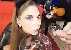 Anal-O-ween goes Filthy, Alice Maze gets Candy and milk overflow, Fisted with chamallows in booty, mutual piddle drinking, spew & pee swallow