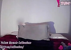 brunette canadian tgirl with sexy feet legs masturbates on webcam