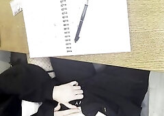 Rock classmate blows me during lesson and supplicates to bang her in crapper