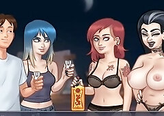 Nude redhead teen and a sizzling brunette in a wild summer saga