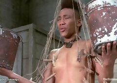 Nikki Darling And Nikki Darlin In Slim Ebony Sucking Huge Cock To Gimp