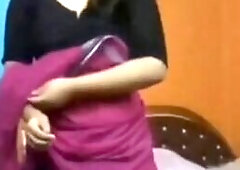 Gouthami reddy manthena removing saree & blouse showing Nude sexy boobs in bedroom