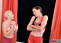 Blonde Milf Kyle Keys Seduced by Yoga Instructor Sofie Marie
