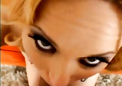 Concupiscent floozy gets her throat drilled and her breasts creamed.