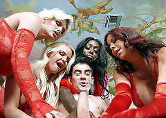 Alexis Fawx, Ebony Mystique, Vic Marie, Charli Phoenix and Jordi