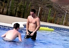 BlakeMason.com - Shaved Charley Cole and Cole cleanest masturbation in the pool
