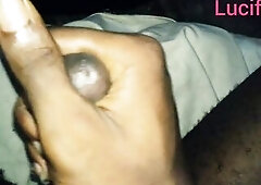 Hawt day time masturbating with oily cream on the large ebony shlong